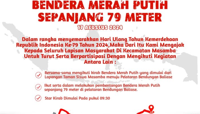 Pembentangan Bendera Merah Putih 79 Meter Akan Meriahkan HUT Republik Indonesia Ke-79 di Luwu Utara