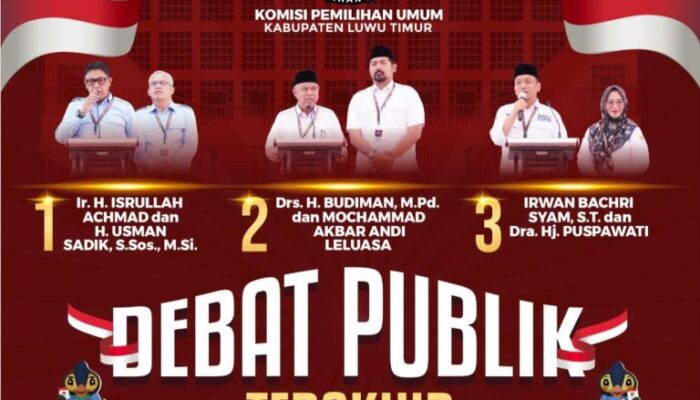 Ini Link Nonton Debat Publik Terakhir Calon Bupati dan Wakil Bupati Luwu Timur 2024