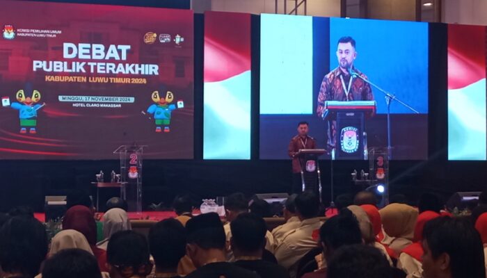 Debat Terakhir, Ketua KPU Luwu Timur Irfan Lahabu Sampaikan Pesan Pilkada Damai 2024