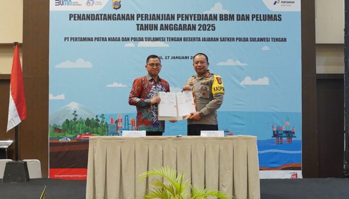 Pertamina Patra Niaga dan Polda Sulawesi Tengah Tandatangani Perjanjian Penyediaan BBM dan Pelumas T.A. 2025