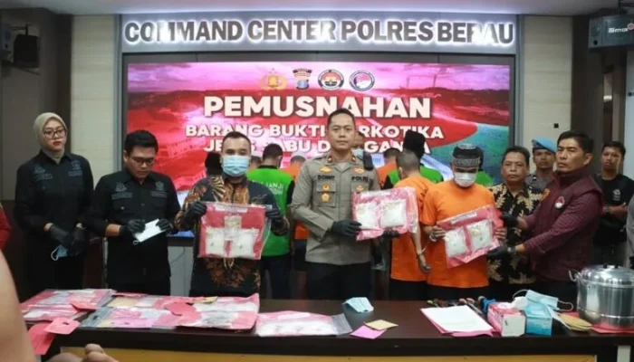 Polres Berau Musnahkan BB Sabu Hampir 2 Kg