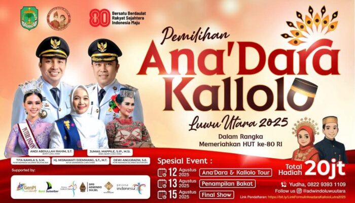 Pemilihan Ana’dara dan Kallolo Luwu Utara Resmi Dimulai, Total Hadiah Rp20 Juta!