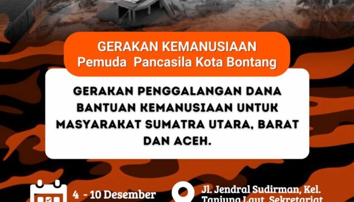 MPC Pemuda Pancasila Bontang Buka Posko Donasi untuk Korban Bencana di Aceh, Sumut, dan Sumbar
