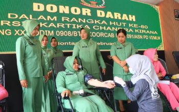 Kodim 0908/Bontang Gelar Donor Darah Sambut HUT Ke-80 Persit KCK