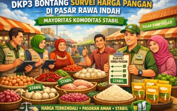 DKP3 Bontang Survei Harga Pangan di Pasar Rawa Indah, Mayoritas Komoditas Stabil