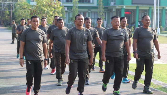 Jaga Kebugaran dan Kekompakan, Prajurit Kodim Bontang Rutin Olahraga Bersama