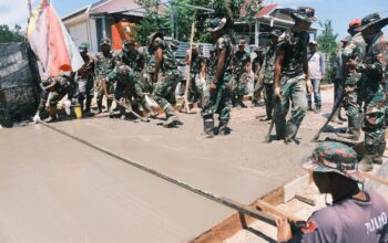 Satgas TMMD Ke-128 Kodim 0908/Bontang Kebut Pengecoran Jalan Demi Akses Warga