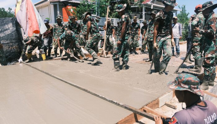 Satgas TMMD Ke-128 Kodim 0908/Bontang Kebut Pengecoran Jalan Demi Akses Warga