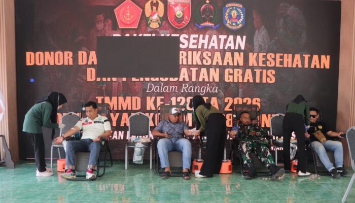 Warga Antusias Ikuti Donor Darah dan Pengobatan Gratis di Penutupan TMMD Bontang