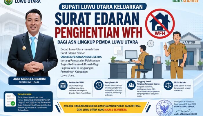 Resmi! Pemda Luwu Utara Hentikan WFH, ASN Wajib Kembali Bekerja Penuh dari Kantor
