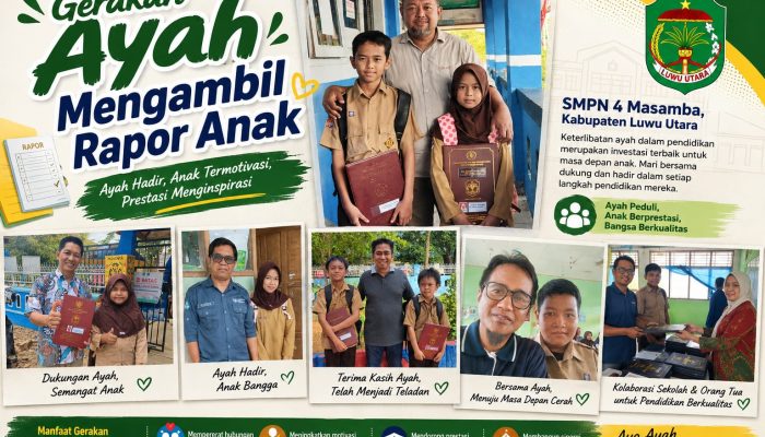 Sejumlah Pejabat Luwu Utara Kompak Ambil Rapor Anak di SMPN 4 Masamba