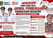 Panitia HUT ke-81 RI Luwu Utara Rilis Jadwal Pembukaan Rangkaian Kegiatan di Sejumlah Kecamatan