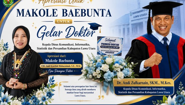 Apresiasi Unik Makole Baebunta untuk Gelar Doktor Kadis Kominfo-SP Luwu Utara