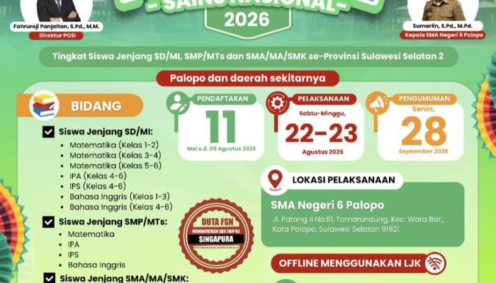 SMAN 6 Palopo Dipercaya Jadi Tuan Rumah FSN 2026, Pelajar se-Sulsel Siap Adu Kemampuan