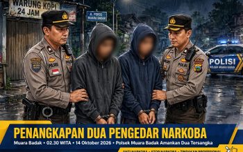 Patroli Dini Hari, Polsek Muara Badak Bekuk Dua Pengedar Sabu 